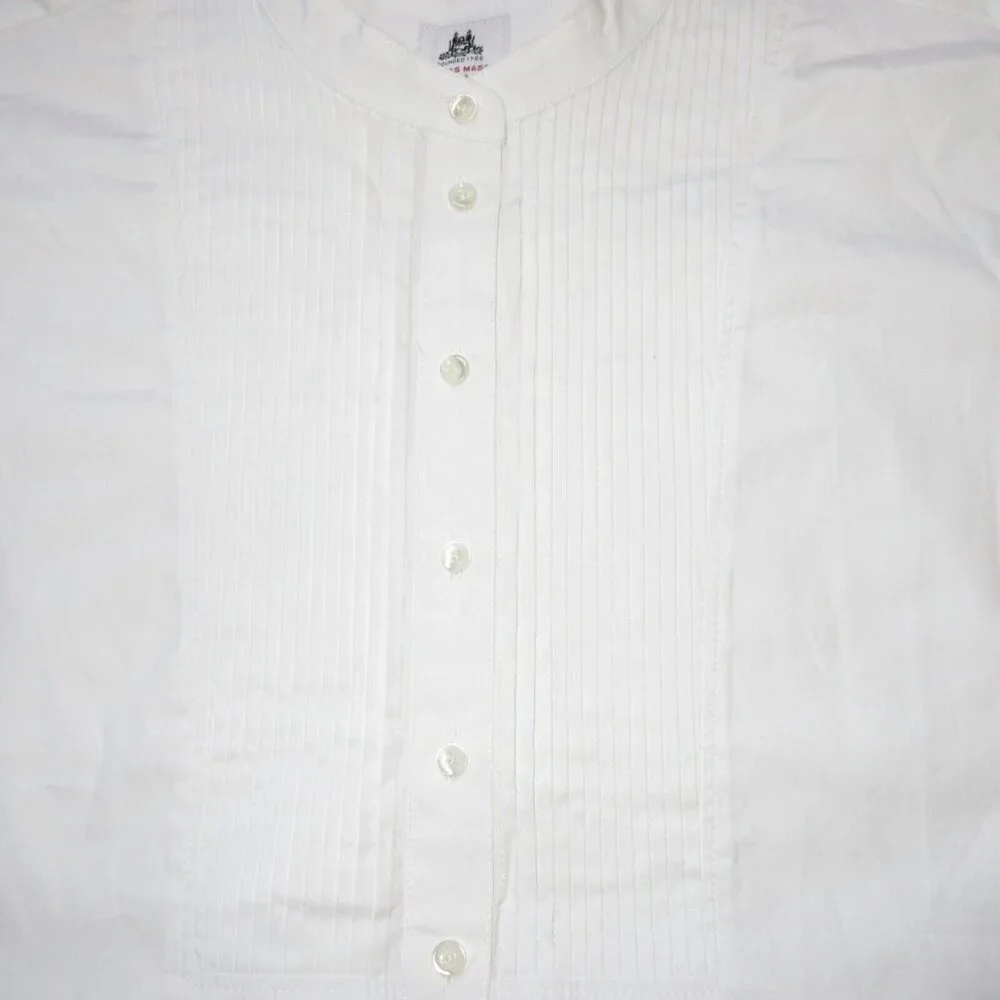 NWT Thomas Mason for J.Crew Tunic in White Pleated Tuxedo Shirt Dress M